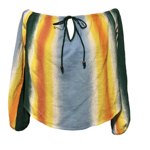 BCBG Faded Stripe Crop Top - Small - Picture 2 of 5